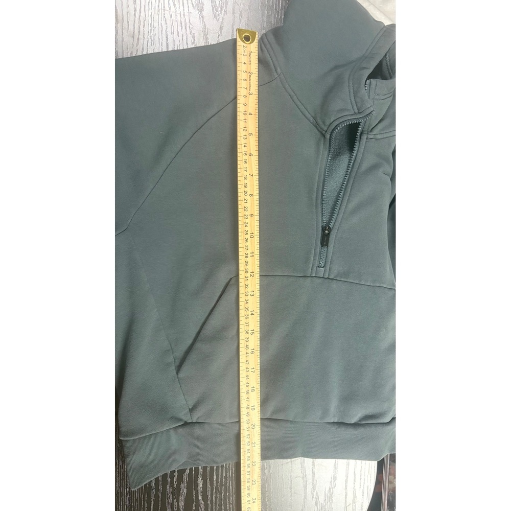 Athleta Coaster Luxe Recover Quarter Zip Hoodie Blue Gray Fleece Sweatshirt L - Picture 5 of 5